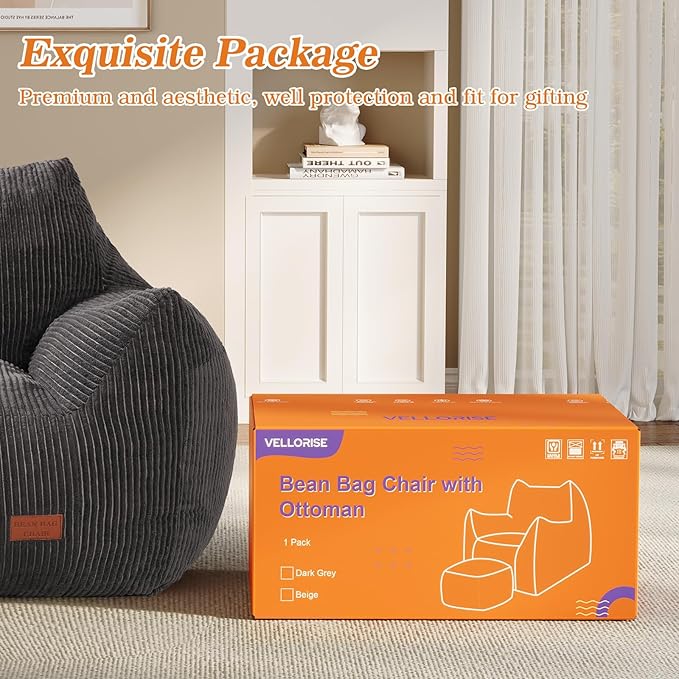 Big Bean Bag Chair for Adults & Kids, Ultra Soft Living Room Bean Bag - Image 8