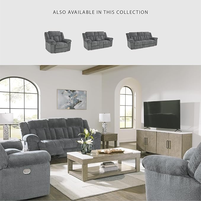 Signature Design by Ashley Tip-Off Modern Wall Hugger Power Reclining Loveseat - Image 6