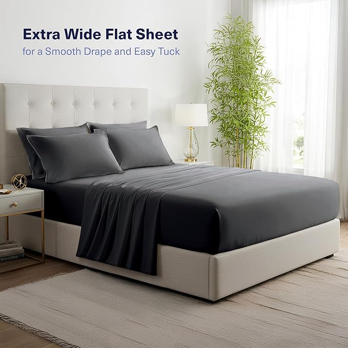 Kickoff Viscose Bamboo Sheets California King Size 4-pc 100% Organic Bamboo - Image 6