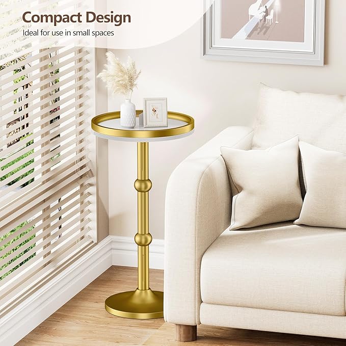 Small Round Side Table, Coffee Drink Table - Image 4