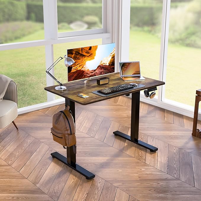 Kingant Standing Desk Height Adjustable Small Electric Stand Up Desks - Image 2