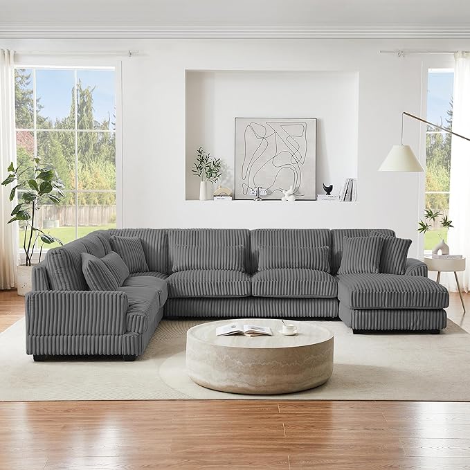 129" Oversized U Shaped Modular Sectional Sofa Couch - Image 3