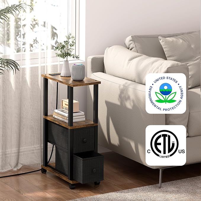 TUTOTAK Small Narrow End Tables, Side Tables - Image 4