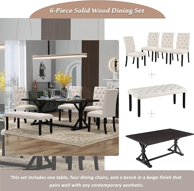 Ball & Cast 6 Piece Dining Table Set - Image 7