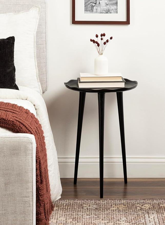Kate and Laurel Alessia Modern Round Metal Side Table; 15 x 15 x 22; Black; - Image 2