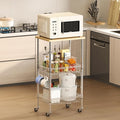 Rolling Kitchen Storage Cart, 3-Tier Storage Rack on Caster Wheels by Homeiju