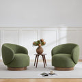Swivel Accent Chair Round Barrel Armchair Upholstered Performance Fabric by Kislot