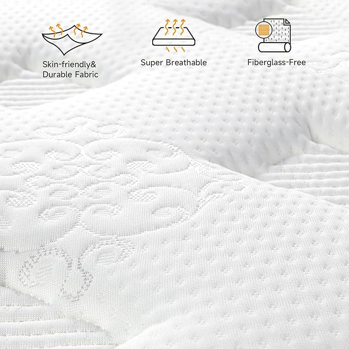 Twin XL Mattress 10 Inch-Hybrid Mattress in a Box-Individual Pocket Springs - Image 3