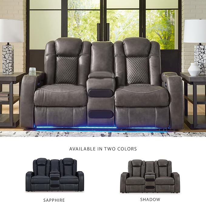 Signature Design by Ashley Fyne-Dyme Contemporary Power Reclining Loveseat - Image 6
