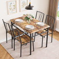 Dining Table Set for 4, Compact Kitchen Table and 4 Chairs, 5-Piece Kitchen by SLEKVERSA