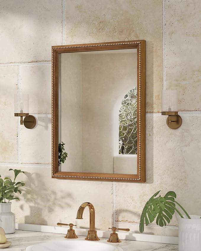 Axeman 22x30 Wood Wall Mirror, Rustic Bathroom Mirror, Vintage Wall Mounted - Image 2