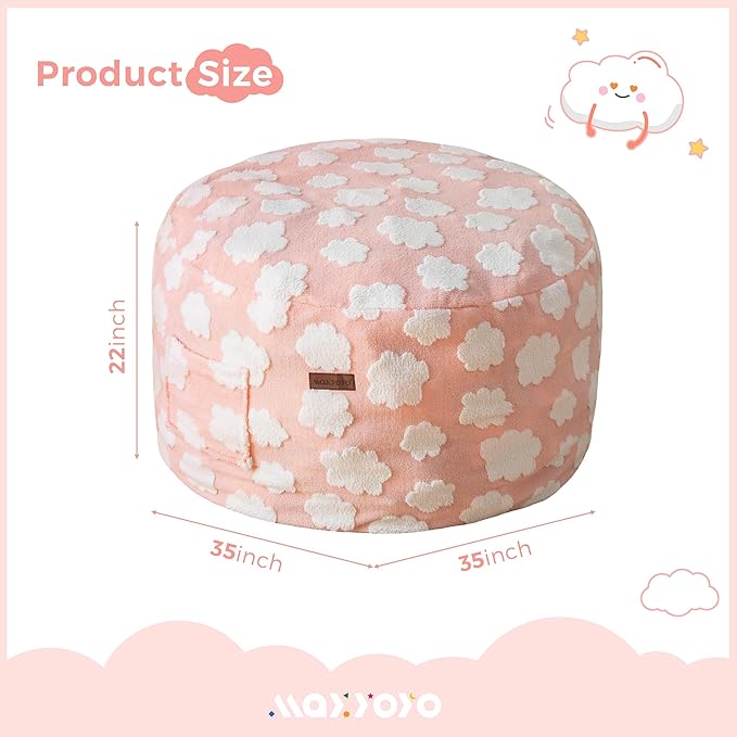 MAXYOYO Bean Bag Chair for Kids, Cloud Pattern Lazy Chair - Image 2