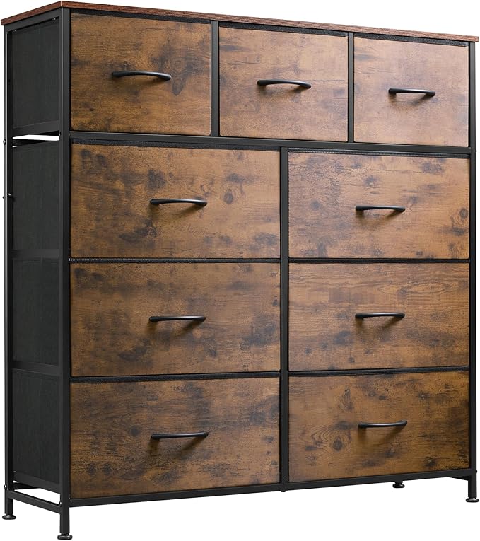 WLIVE 9-Drawer Dresser, Fabric Storage Tower by WLIVE