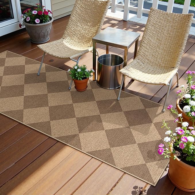Lahome Checkered Easy Jute Runner Rug, 2x6 Kitchen Mats - Image 6