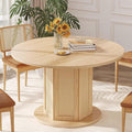 DWVO Round Dining Table for 4-6 People 47 Inch Farmhouse Kitchen Table by DWVO