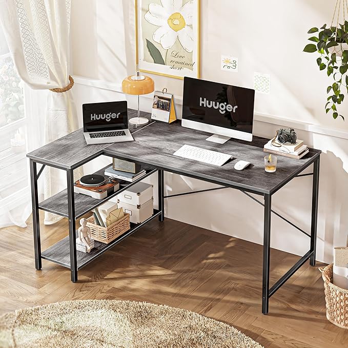 Huuger L Shaped Desk, 47 Inches Computer Desk - Image 2