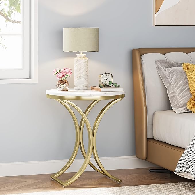 LITTLE TREE Side Table Round End Table Modern Small Accent Table Bedside Table - Image 4