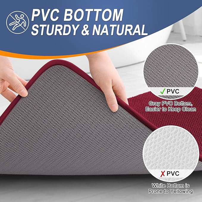 OLANLY Thick Memory Foam Bath Mat Rug 24x16, Extra Soft Absorbent Bathroom Rug - Image 4