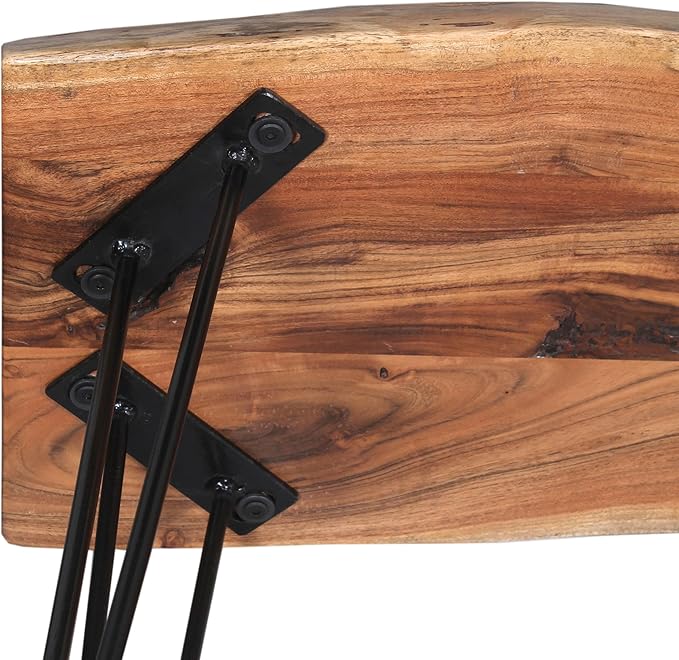 Alaterre Furniture 48” Live Edge Dining Bench – Rustic Industrial Farmhouse - Image 10