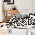STACYPIK Reversible Boho Couch Cover Ivory Black Futon Armchair Slipcovecrs by STACYPIK