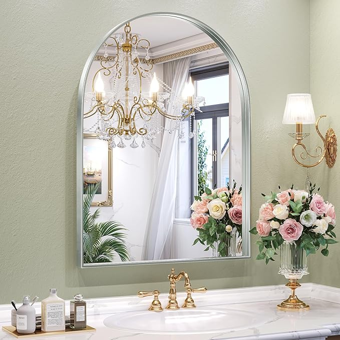 Brightify Arched Mirror, Arched Wall Mirror, 30 x 40 Inch Silver Arch Mirror by Brightify