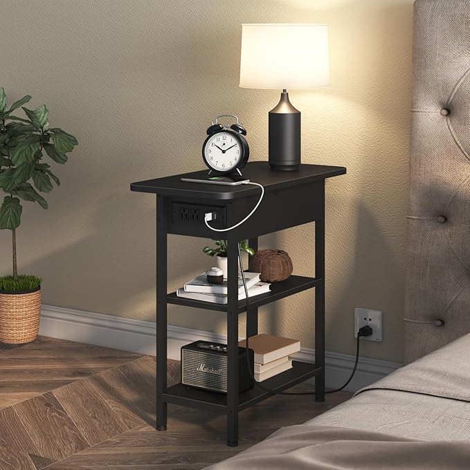 LIDYUK End Table with Charging Station, Flip Top Side Table with USB Ports and - Image 7
