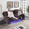 PU Leather Power Wall Hugger Chair Double Reclining Sectional Sofa 3-Seater by NicBex