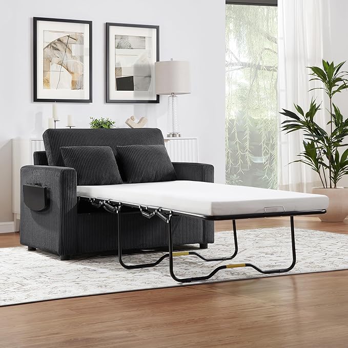 Twin Size Sofa Bed 47.2" Sleeper Sofa Loveseat Sofa - Image 5