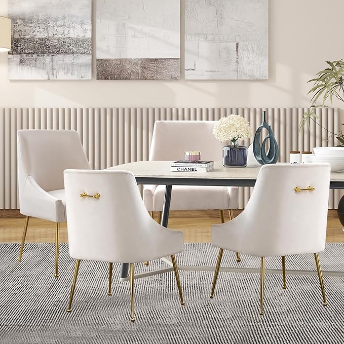 Velvet Dining Chairs Set of 2, Upholstered Dining Chairs - Image 8