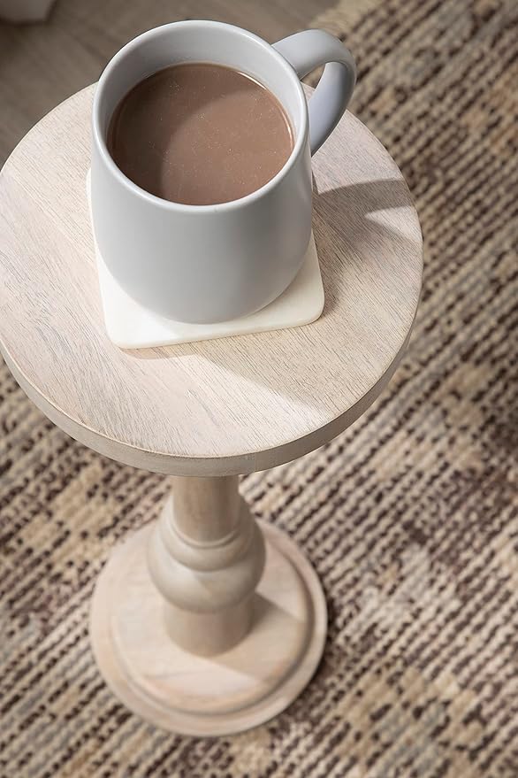 Kate and Laurel Wegner Coastal Wooden Round Drink Table, 8 x 23, Elegant and - Image 6