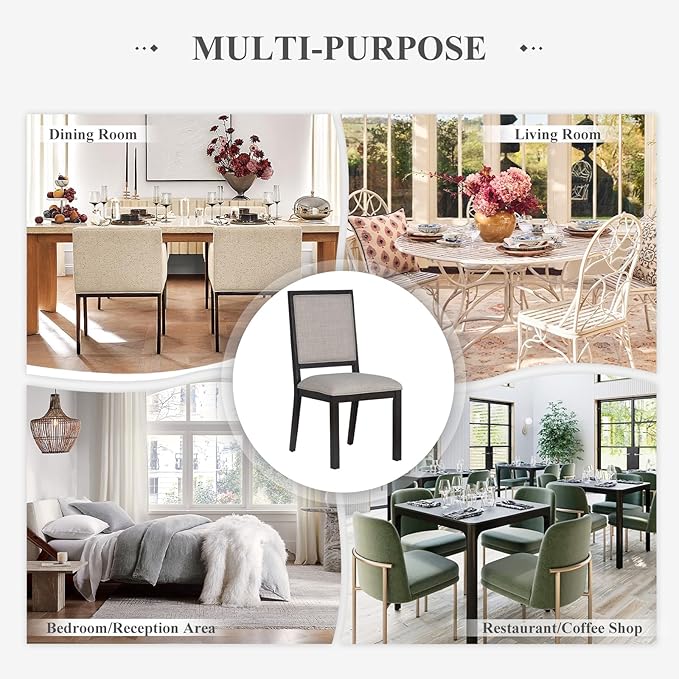 COLAMY Upholstered Dining Chairs Set of 4, Mid Century Modern Dining Room Chairs - Image 6