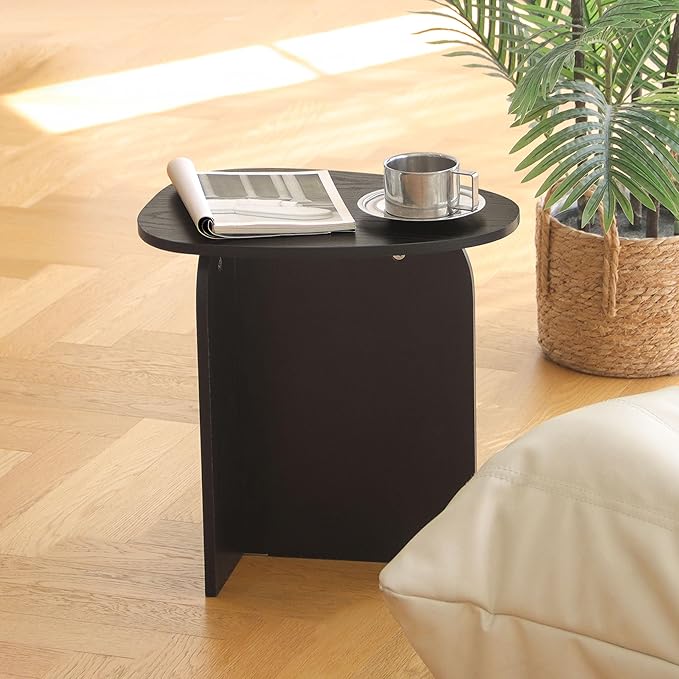 AWASEN Black Side Table, Small Triangle End Table Living Room, Modern Accent - Image 5