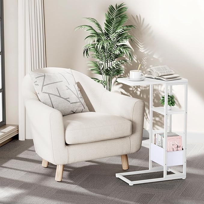 C Shaped End Table, Small Side Table - Image 2