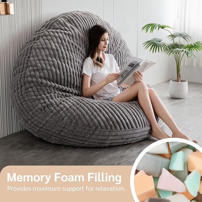 BYBYME 3 in 1 Bean Bag Chairs, Bean Bag Bed - Image 4