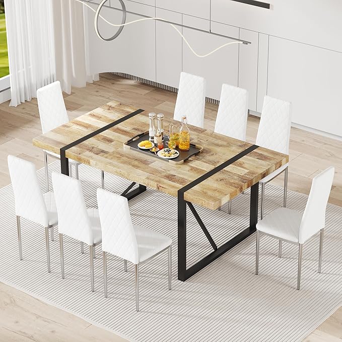 JT Modern Minimalist Dining Chair Fireproof Leather Sprayed Metal Pipe Diamond - Image 7