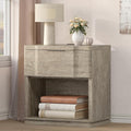Night Stand with Charging Station, Wooden Mid Century Modern Nightstand with by MECHYIN