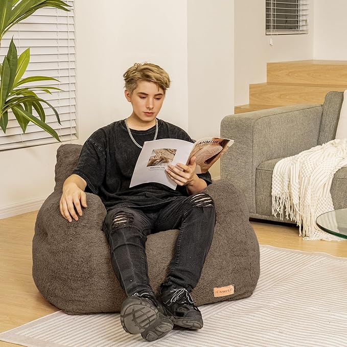 Bean Bag Chair with Filler, Bean Bag Sofa with Tufted Soft Stuffed Filling - Image 3