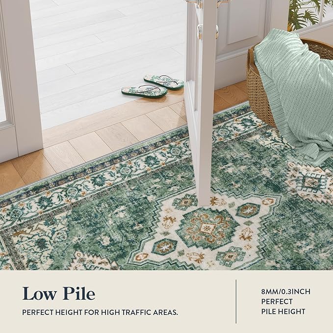 Lahome Oriental Hallway Runner Rug, 2.5x8 Kitchen Runner Non Slip Ultra-Thin - Image 2