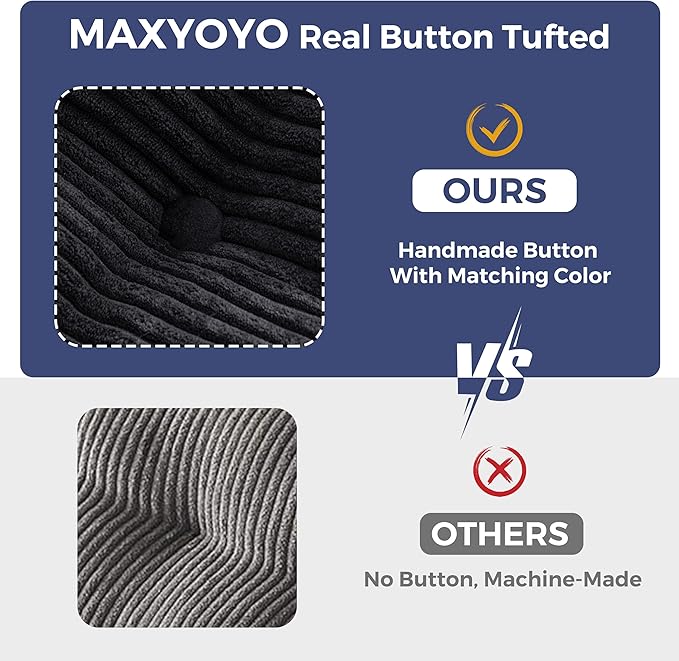 MAXYOYO Bean Bag Chair for Adults, Upholstered Floor Sofa - Image 8