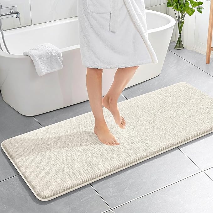OLANLY Thick Memory Foam Bath Mat Rug 59x20, Extra Soft Absorbent Bathroom Rug by OLANLY