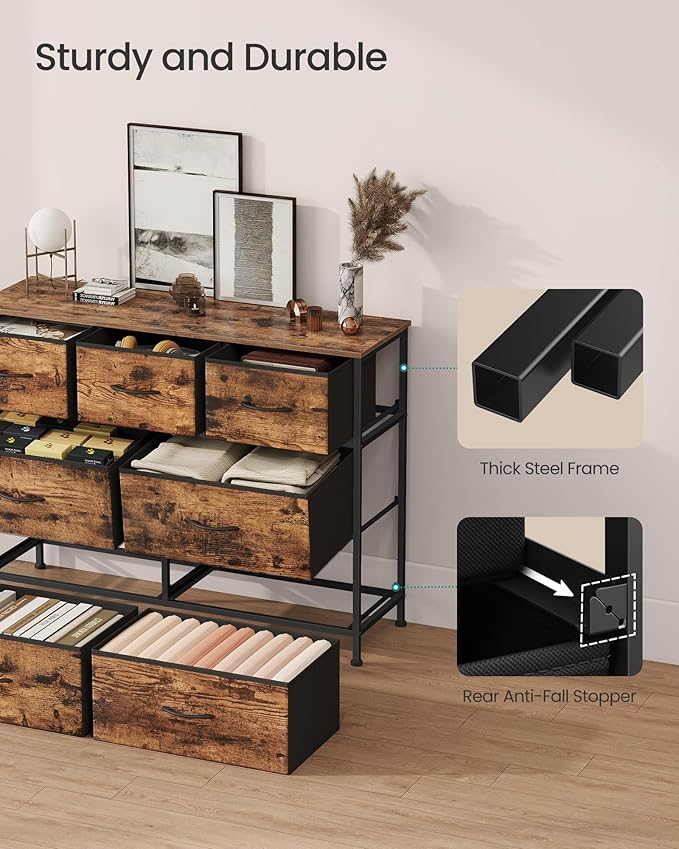 SONGMICS Dresser for Bedroom, Chest of Drawers, TV Stand, 7 Non-Woven Fabric - Image 6