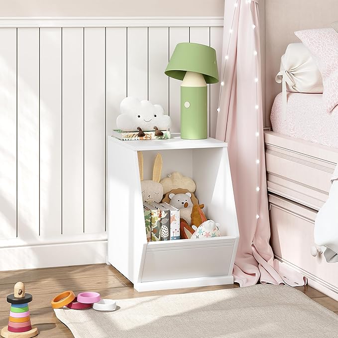 UTEX Toy Storage Organizer for Kids, Stackable Toy Storage Cabinet, Wooden - Image 3