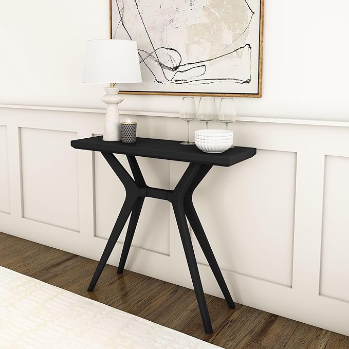 Plank+Beam Verso Console Table, 36 Inch Solid Wood Modern Sofa Table, Narrow - Image 2