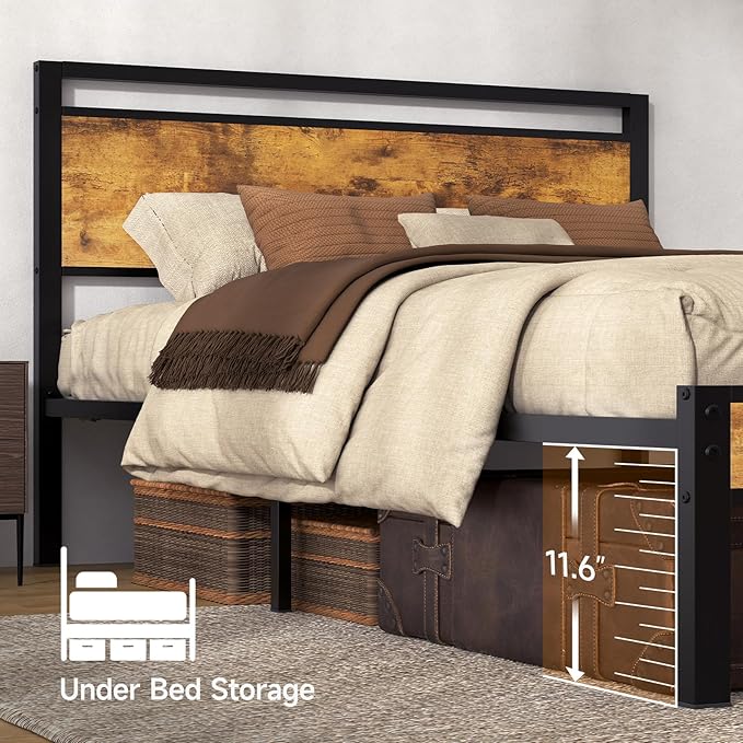 Z-hom Upgraded King Size Bed Frame, Heavy Duty Metal Sturdy King Bed Frame - Image 5