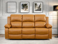 Leather Recliner Sofa Couch, 3-Seater Home Theater Seating Reclining Sofa by FONTOI