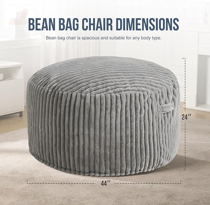 Hobestluk 4ft Bean Bag Chairs for Adults Large Beanbag Chair - Image 2