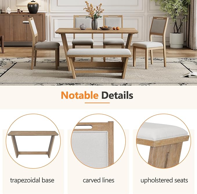 Ball & Cast 6-Piece Dining Table Set - Image 4