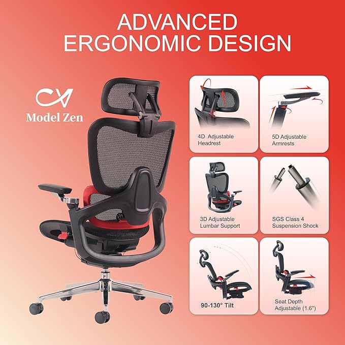 Ergonomic Office Chair, Big and Tall Mesh Computer Gaming Chair - Image 7