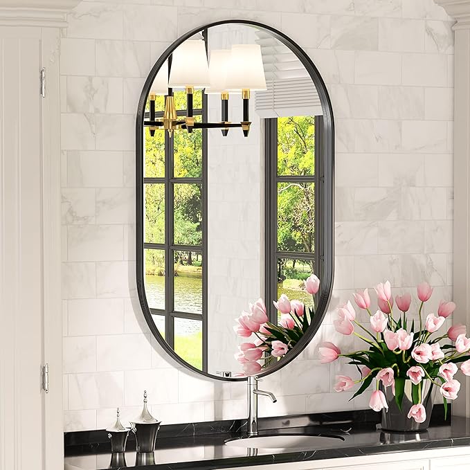 Suidia 26" x 38" Bathroom Mirror, Bathroom Vanity Mirror Metal Framed, - Image 3