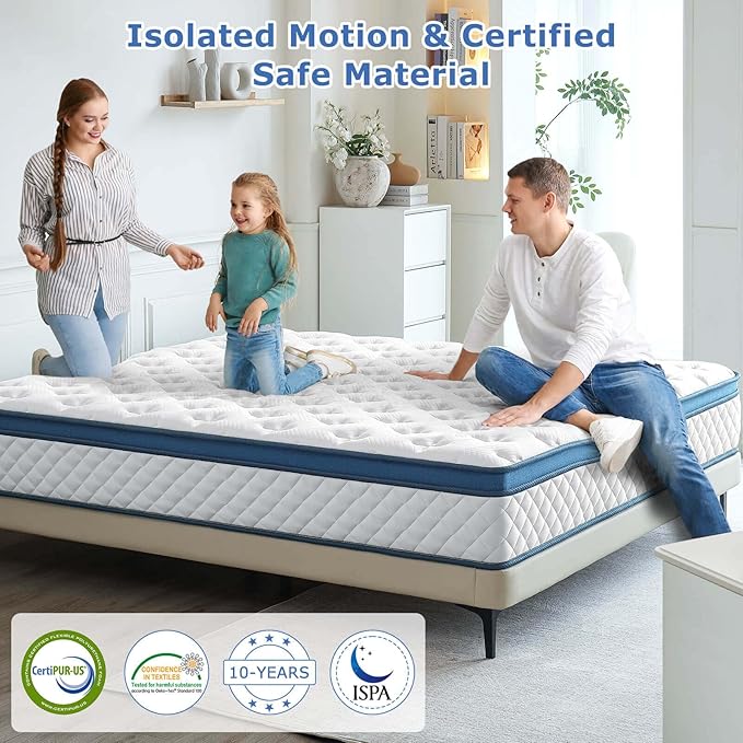 14 Inch Queen Mattress Medium Firm Hybrid Queen Size Bed Mattresses, Memory - Image 7